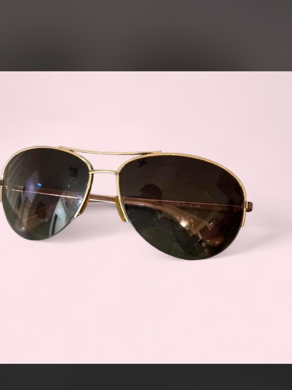 Marc Jacobs Gold Aviator Sunglasses with Dark Lenses